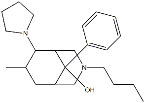 3-Butyl-7-methyl-9-phenyl-6-(1-pyrrolidinyl)-3-azabicyclo[3.3.1]nonan-9-ol,,结构式