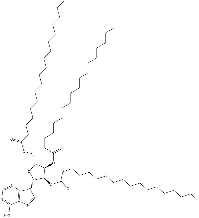 2'-O,3'-O,5'-O-Tris(stearoyl)adenosine 结构式