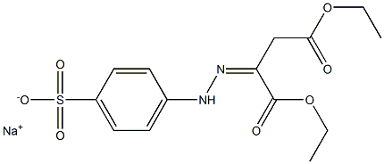 4-[N'-[1,2-Bis(ethoxycarbonyl)ethylidene]hydrazino]benzenesulfonic acid sodium salt Struktur