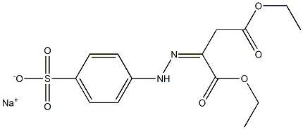 4-[N'-[1,2-Bis(ethoxycarbonyl)ethylidene]hydrazino]benzenesulfonic acid sodium salt Structure