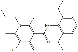 N-(2,6-Diethylphenyl)-1,4-dihydro-2,6-dimethyl-5-bromo-4-oxo-1-propyl-3-pyridinecarboxamide Structure