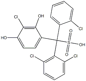 (2-Chlorophenyl)(2,6-dichlorophenyl)(3-chloro-2,4-dihydroxyphenyl)methanesulfonic acid