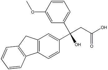 (S)-3-ヒドロキシ-3-(3-メトキシフェニル)-3-(9H-フルオレン-2-イル)プロパン酸 化学構造式