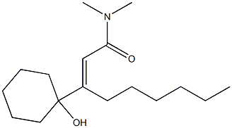 (E)-N,N-ジメチル-3-(1-ヒドロキシシクロヘキシル)-2-ノネンアミド 化学構造式