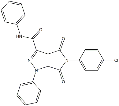 1,3a,4,5,6,6a-Hexahydro-4,6-dioxo-N-phenyl-5-(4-chlorophenyl)-1-(phenyl)pyrrolo[3,4-c]pyrazole-3-carboxamide,,结构式
