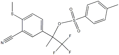 4-Methylbenzenesulfonic acid 1-(trifluoromethyl)-1-(3-cyano-4-methylthiophenyl)ethyl ester,,结构式