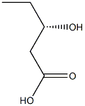 (S)-3-ヒドロキシペンタン酸 化学構造式