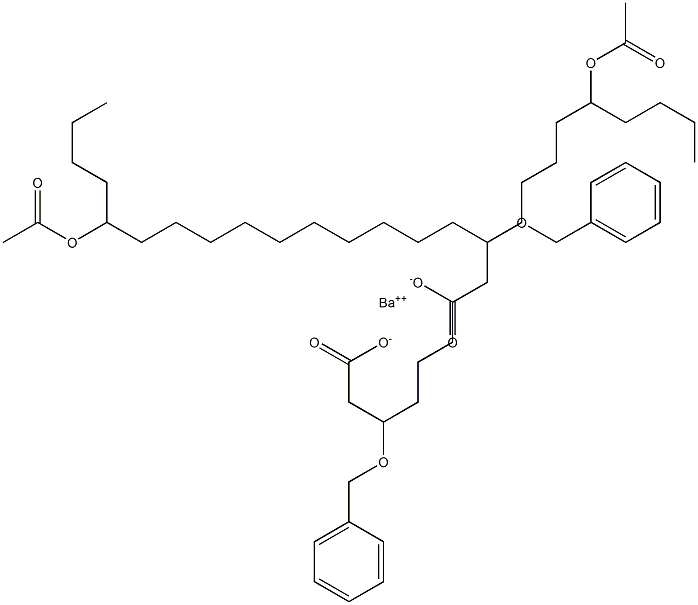 Bis(3-benzyloxy-14-acetyloxystearic acid)barium salt,,结构式