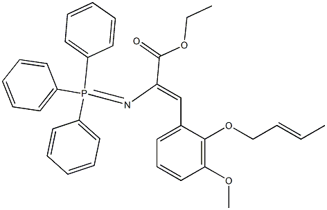 (Z)-2-[(Triphenylphosphoranylidene)amino]-3-[3-methoxy-2-[[(E)-2-butenyl]oxy]phenyl]acrylic acid ethyl ester,,结构式