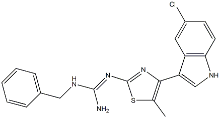 1-Benzyl-2-[4-(5-chloro-1H-indole-3-yl)-5-methyl-2-thiazolyl]guanidine Struktur