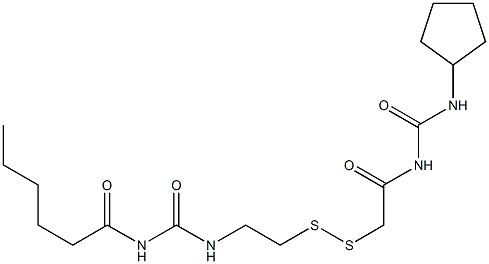 1-Hexanoyl-3-[2-[[(3-cyclopentylureido)carbonylmethyl]dithio]ethyl]urea|