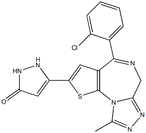 4-(2-Chlorophenyl)-2-[(2,5-dihydro-5-oxo-1H-pyrazol)-3-yl]-9-methyl-6H-thieno[3,2-f][1,2,4]triazolo[4,3-a][1,4]diazepine