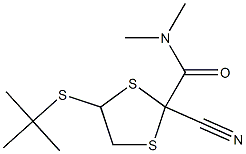 5-tert-Butylthio-2-(dimethylaminocarbonyl)-1,3-dithiolane-2-carbonitrile Structure