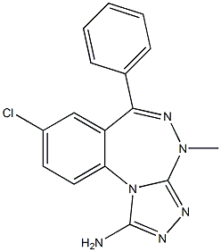 8-Chloro-4-methyl-6-phenyl-4H-[1,2,4]triazolo[4,3-a][1,3,4]benzotriazepin-1-amine 结构式