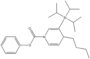 1,4-Dihydro-4-butyl-3-(triisopropylsilyl)pyridine-1-carboxylic acid phenyl ester 结构式