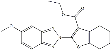 4,5,6,7-Tetrahydro-2-(5-methoxy-2H-benzotriazol-2-yl)benzo[b]thiophene-3-carboxylic acid ethyl ester 结构式