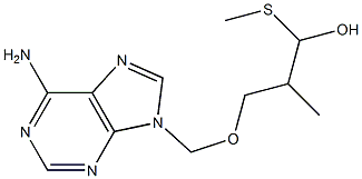 6-Amino-9-(2-hydroxy-1-methylthiomethylpropoxymethyl)-9H-purine Structure