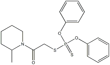 Dithiophosphoric acid S-[(2-methylpiperidino)carbonylmethyl]O,O-diphenyl ester Struktur