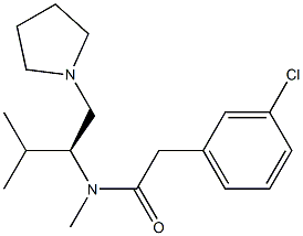2-(3-Chlorophenyl)-N-methyl-N-[(S)-2-methyl-1-(1-pyrrolidinylmethyl)propyl]acetamide Struktur