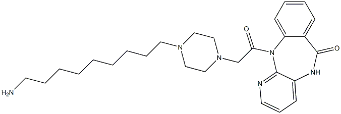 5,11-Dihydro-11-[[4-(9-aminononyl)-1-piperazinyl]acetyl]-6H-pyrido[2,3-b][1,4]benzodiazepin-6-one 结构式