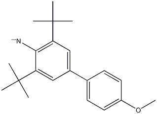 4'-Methoxy-3,5-di-tert-butylbiphenyl-4-aminylium Structure