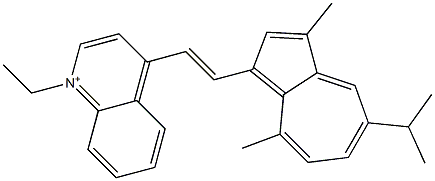 1-Ethyl-4-[2-[3,8-dimethyl-5-(1-methylethyl)azulen-1-yl]ethenyl]quinolinium Structure