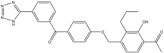 4-(4-Acetyl-3-hydroxy-2-propylbenzyloxy)-3'-(1H-tetrazol-5-yl)benzophenone,,结构式