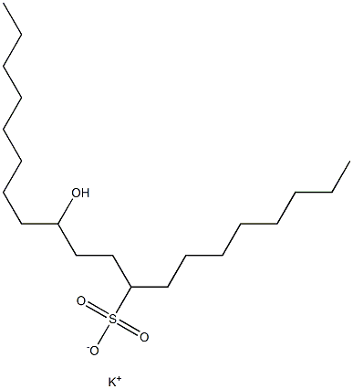 12-Hydroxyicosane-9-sulfonic acid potassium salt 结构式