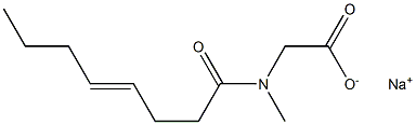 N-Methyl-N-(4-octenoyl)aminoacetic acid sodium salt Struktur