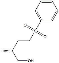 [R,(+)]-2-メチル-4-フェニルスルホニル-1-ブタノール 化学構造式