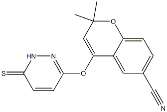 2,2-Dimethyl-4-[(1,6-dihydro-6-thioxopyridazin)-3-yloxy]-2H-1-benzopyran-6-carbonitrile 结构式