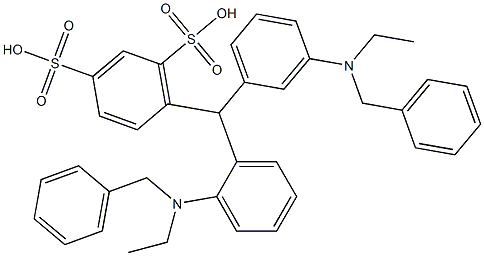 6-[[2-(N-Ethyl-N-benzylamino)phenyl][3-(N-ethyl-N-benzylamino)phenyl]methyl]-1,3-benzenedisulfonic acid Structure