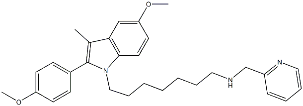 5-Methoxy-2-(4-methoxyphenyl)-3-methyl-1-[7-[(2-pyridinylmethyl)amino]heptyl]-1H-indole Structure