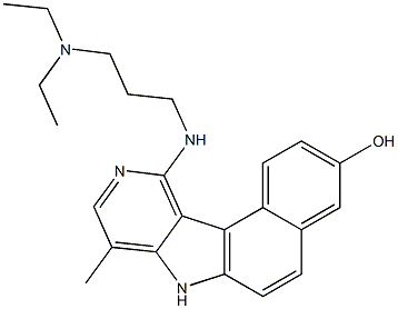 11-(3-ジエチルアミノプロピルアミノ)-3-ヒドロキシ-8-メチル-7H-ベンゾ[e]ピリド[4,3-b]インドール 化学構造式