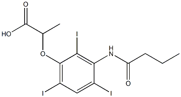 2-[3-(Butyrylamino)-2,4,6-triiodophenoxy]propionic acid,,结构式