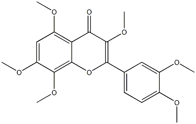 3,5,7,8-Tetramethoxy-2-(3,4-dimethoxyphenyl)-4H-1-benzopyran-4-one Structure
