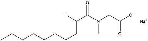 N-(2-Fluorodecanoyl)-N-methylglycine sodium salt Struktur