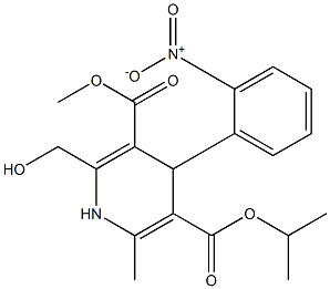 4-(2-Nitrophenyl)-2-hydroxymethyl-6-methyl-1,4-dihydropyridine-3,5-dicarboxylic acid 3-methyl 5-isopropyl ester 结构式