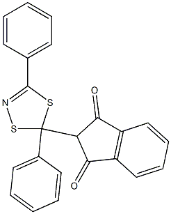 2-(3,5-ジフェニル-1,4,2-ジチアゾール-5-イル)インダン-1,3-ジオン 化学構造式