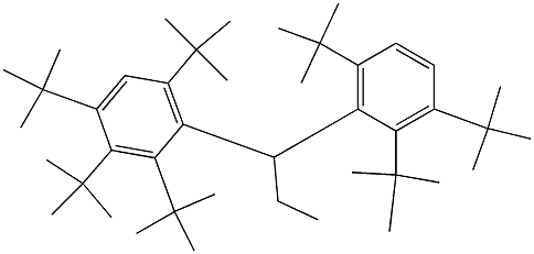 1-(2,3,4,6-Tetra-tert-butylphenyl)-1-(2,3,6-tri-tert-butylphenyl)propane,,结构式