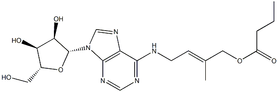 N-[(E)-3-Methyl-4-butanoyloxy-2-butenyl]adenosine Structure