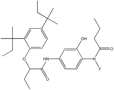 2-(N-Fluoro-N-butyrylamino)-5-[2-(2,4-di-tert-amylphenoxy)butyrylamino]phenol 结构式