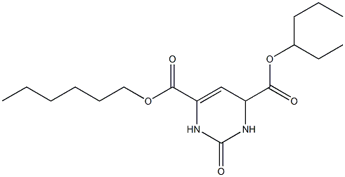 2-Oxo-1,2,3,6-tetrahydropyrimidine-4,6-dicarboxylic acid 4-hexyl 6-hexyl ester Structure