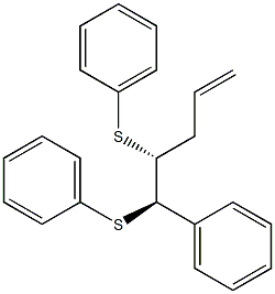 (1R,2R)-1-Phenyl-1,2-bis(phenylthio)-4-pentene Structure