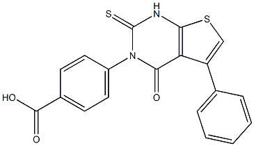 4-[(1,2,3,4-Tetrahydro-5-phenyl-4-oxo-2-thioxothieno[2,3-d]pyrimidin)-3-yl]benzoic acid Structure