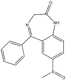 5-[Phenyl]-7-(methylsulfinyl)-1H-1,4-benzodiazepin-2(3H)-one,,结构式