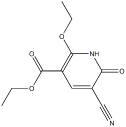 2-Oxo-3-cyano-6-ethoxy-1,2-dihydropyridine-5-carboxylic acid ethyl ester Structure