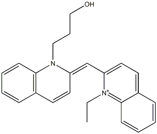 1-Ethyl-2-[[1-(3-hydroxypropyl)quinolin-2(1H)-ylidene]methyl]quinolinium Structure