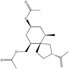 (2R,5S,6S,8S,10R)-8-Acetyloxy-10-methyl-2-(1-methylethenyl)spiro[4.5]decane-6-methanol acetate,,结构式