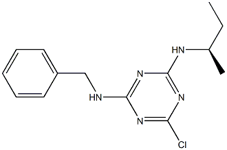 N-ベンジル-N'-[(R)-1-メチルプロピル]-6-クロロ-1,3,5-トリアジン-2,4-ジアミン 化学構造式